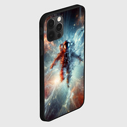 Чехол для iPhone 12 Pro Max Космонавт в космической туманности, цвет: 3D-черный — фото 2
