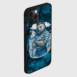 Чехол для iPhone 12 Pro Max Медведь ВМФ в тельняшке, цвет: 3D-черный — фото 2
