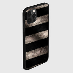 Чехол для iPhone 12 Pro Max Черно-белая тельняшка текстура, цвет: 3D-черный — фото 2
