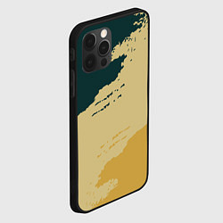 Чехол для iPhone 12 Pro Max Желто-зеленые абстрактные полосы, цвет: 3D-черный — фото 2