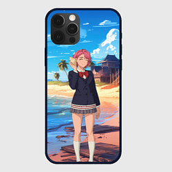 Чехол для iPhone 12 Pro Max Дандадан Сиратори Айра с ракушкой в руках, цвет: 3D-черный