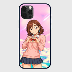 Чехол для iPhone 12 Pro Max Сиратори Айра делает сердечко руками - Дандадан, цвет: 3D-черный