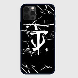 Чехол для iPhone 12 Pro Max Doom logo штрихи, цвет: 3D-черный