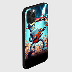 Чехол для iPhone 12 Pro Max Бендер рок гитарист - группа Футурама, цвет: 3D-черный — фото 2