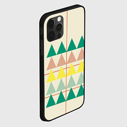 Чехол для iPhone 12 Pro Max Абстрактный лес - треугольники на светлом, цвет: 3D-черный — фото 2