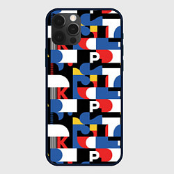 Чехол для iPhone 12 Pro Max Геометрия букв, цвет: 3D-черный