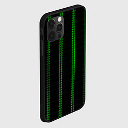 Чехол для iPhone 12 Pro Max Color black cage green stripes, цвет: 3D-черный — фото 2