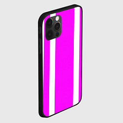 Чехол для iPhone 12 Pro Max Color white pink stripes, цвет: 3D-черный — фото 2