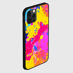 Чехол для iPhone 12 Pro Max Яркие пятна акриловой краски на стене, цвет: 3D-черный — фото 2