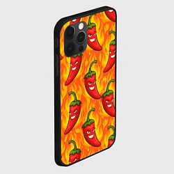 Чехол для iPhone 12 Pro Max Огненный перец паттерн, цвет: 3D-черный — фото 2