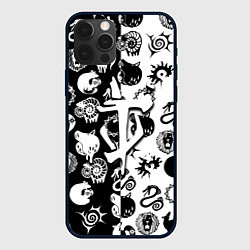 Чехол для iPhone 12 Pro Max Doom anime black pattern, цвет: 3D-черный