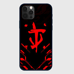 Чехол для iPhone 12 Pro Max Doom geometry red steel, цвет: 3D-черный