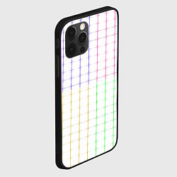 Чехол для iPhone 12 Pro Max Color white multicolored stripes, цвет: 3D-черный — фото 2