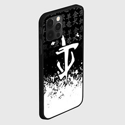 Чехол для iPhone 12 Pro Max Doom японские символы краски, цвет: 3D-черный — фото 2