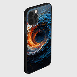 Чехол для iPhone 12 Pro Max Краска синяя и оранжевая в форме вихря, цвет: 3D-черный — фото 2