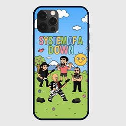 Чехол для iPhone 12 Pro Max System of a Down, мультяшный, цвет: 3D-черный