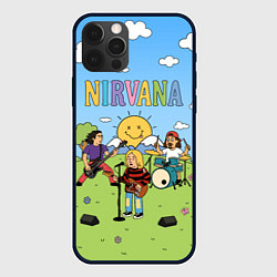 Чехол iPhone 12 Pro Max Nirvana мультяшный стиль на поляне