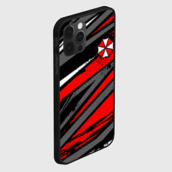 Чехол для iPhone 12 Pro Max Umbrella - red lines, цвет: 3D-черный — фото 2
