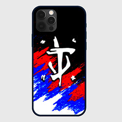 Чехол для iPhone 12 Pro Max Doom триколор краски, цвет: 3D-черный