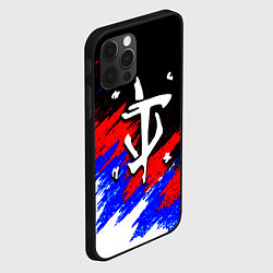 Чехол для iPhone 12 Pro Max Doom триколор краски, цвет: 3D-черный — фото 2