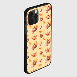 Чехол для iPhone 12 Pro Max Хеллоуин с тыквой и листьями, цвет: 3D-черный — фото 2
