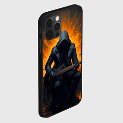 Чехол для iPhone 12 Pro Max Гитарист играющий в пламени, цвет: 3D-черный — фото 2