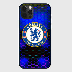 Чехол для iPhone 12 Pro Max Chelsea соты неоновые, цвет: 3D-черный