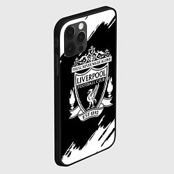 Чехол для iPhone 12 Pro Max Liverpool белые краски штрихи, цвет: 3D-черный — фото 2