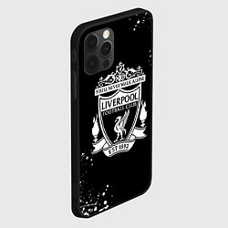 Чехол для iPhone 12 Pro Max Liverpool белые краски текстура, цвет: 3D-черный — фото 2