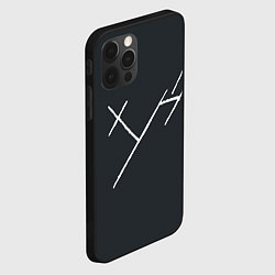 Чехол для iPhone 12 Pro Max Три буквы: белые, цвет: 3D-черный — фото 2