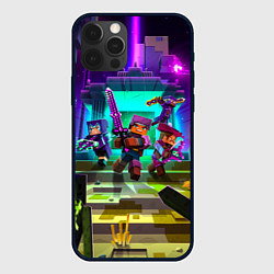 Чехол для iPhone 12 Pro Max Майнкрафт - воины вышли из портала, цвет: 3D-черный