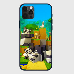 Чехол для iPhone 12 Pro Max Майнкрафт - панды, цвет: 3D-черный