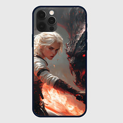 Чехол для iPhone 12 Pro Max Цири сражается с монстром, цвет: 3D-черный