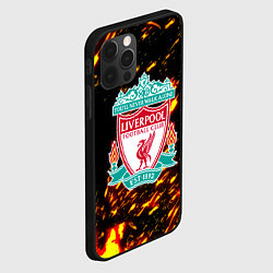 Чехол для iPhone 12 Pro Max Liverpool краски огненные, цвет: 3D-черный — фото 2