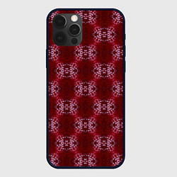 Чехол для iPhone 12 Pro Max Ромбы узорчатые винного цвета, цвет: 3D-черный