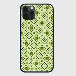 Чехол для iPhone 12 Pro Max Квадраты и ромбы в узоре, цвет: 3D-черный