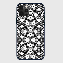 Чехол для iPhone 12 Pro Max Геометрически-цветочный градиент, цвет: 3D-черный