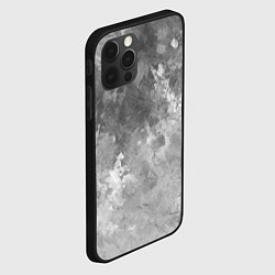 Чехол для iPhone 12 Pro Max Абстракция - splash of grey and white paint, цвет: 3D-черный — фото 2