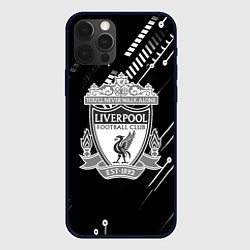 Чехол для iPhone 12 Pro Max Liverpool геометрия черно белая, цвет: 3D-черный