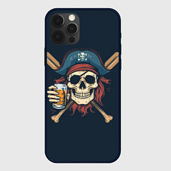 Чехол для iPhone 12 Pro Max Пират с бокалом, цвет: 3D-черный