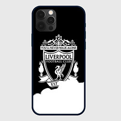 Чехол для iPhone 12 Pro Max Liverpool краски белые дым, цвет: 3D-черный