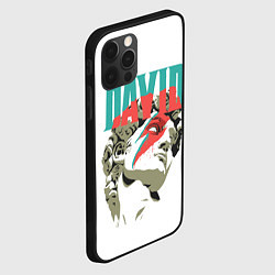 Чехол для iPhone 12 Pro Max David Bowie статуя Давида, цвет: 3D-черный — фото 2