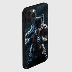 Чехол для iPhone 12 Pro Max Волк боец в перчатках, цвет: 3D-черный — фото 2