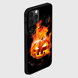 Чехол для iPhone 12 Pro Max Горящая тыква джек, цвет: 3D-черный — фото 2