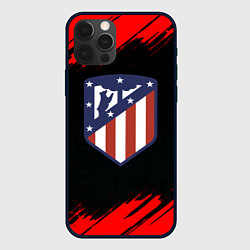 Чехол для iPhone 12 Pro Max Атлетико Мадрид красные краски, цвет: 3D-черный