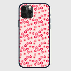 Чехол для iPhone 12 Pro Max Розовые цветочные пуговицы, цвет: 3D-черный