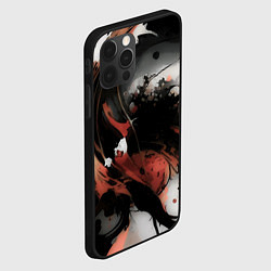 Чехол для iPhone 12 Pro Max Тёмные краски абстракция красно-чёрный, цвет: 3D-черный — фото 2