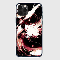 Чехол для iPhone 12 Pro Max Чёрно-красный абстракция волна, цвет: 3D-черный