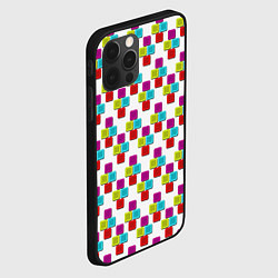 Чехол для iPhone 12 Pro Max Цветные блоки на белом, цвет: 3D-черный — фото 2