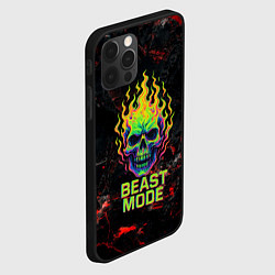 Чехол для iPhone 12 Pro Max Beast mode череп, цвет: 3D-черный — фото 2